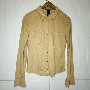 Tan Velvety Soft‎ Kenneth Cole Button Up Size XS